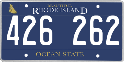 RI license plate 426262