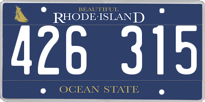 RI license plate 426315