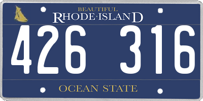 RI license plate 426316