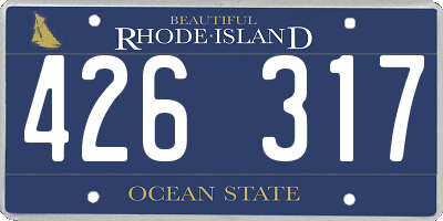 RI license plate 426317