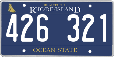 RI license plate 426321
