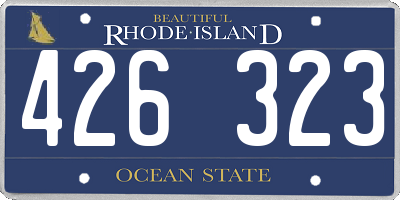 RI license plate 426323