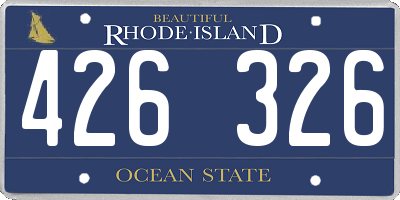 RI license plate 426326