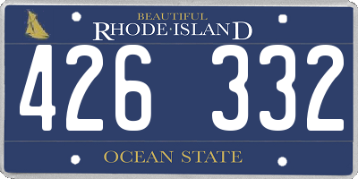 RI license plate 426332