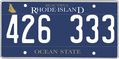 RI license plate 426333