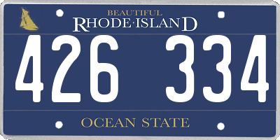 RI license plate 426334