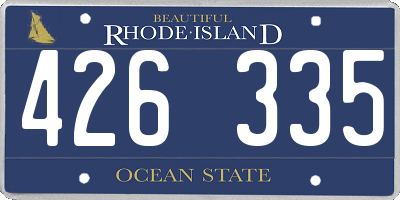 RI license plate 426335