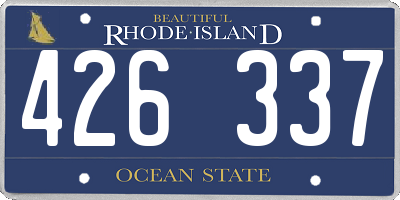 RI license plate 426337