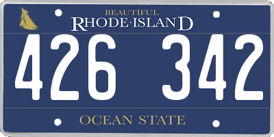 RI license plate 426342