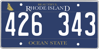 RI license plate 426343