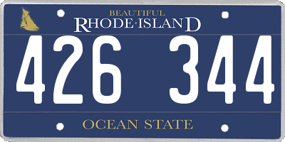 RI license plate 426344