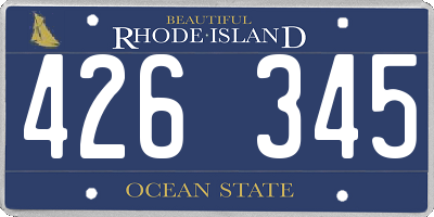 RI license plate 426345