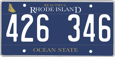 RI license plate 426346