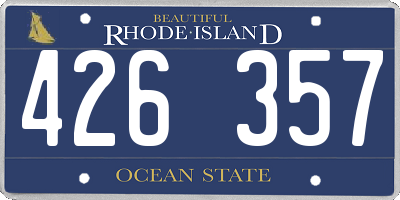 RI license plate 426357