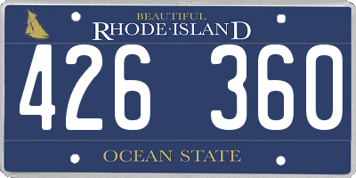RI license plate 426360