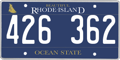 RI license plate 426362