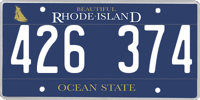 RI license plate 426374