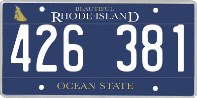 RI license plate 426381