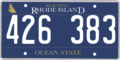 RI license plate 426383
