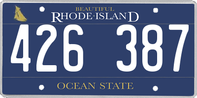 RI license plate 426387