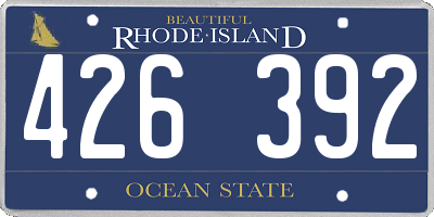 RI license plate 426392