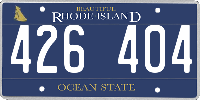 RI license plate 426404