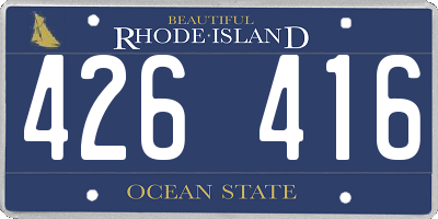 RI license plate 426416