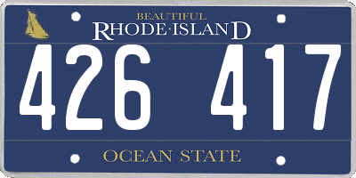 RI license plate 426417