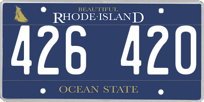 RI license plate 426420