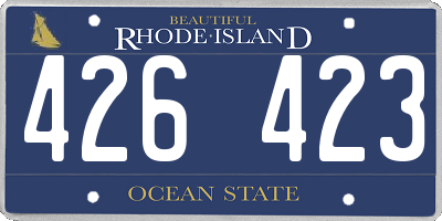 RI license plate 426423