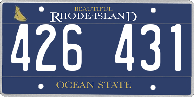 RI license plate 426431