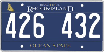 RI license plate 426432