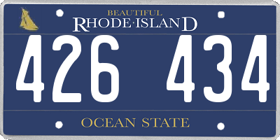 RI license plate 426434