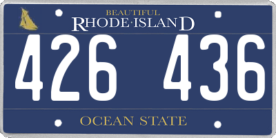 RI license plate 426436