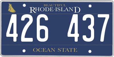 RI license plate 426437