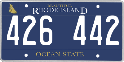 RI license plate 426442