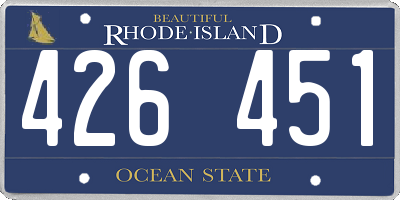 RI license plate 426451