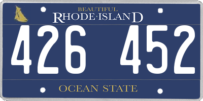 RI license plate 426452