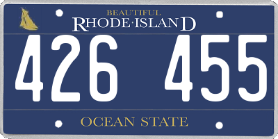 RI license plate 426455