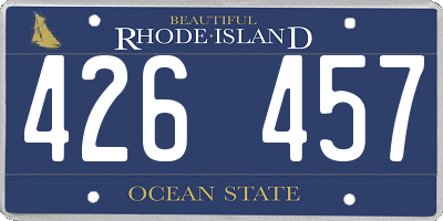 RI license plate 426457