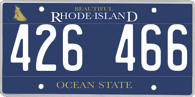 RI license plate 426466