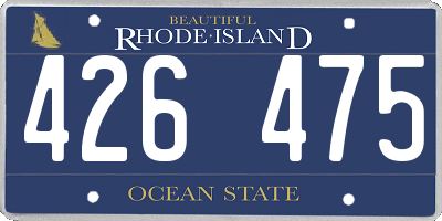 RI license plate 426475