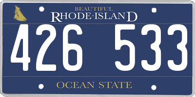 RI license plate 426533