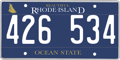 RI license plate 426534