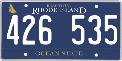 RI license plate 426535