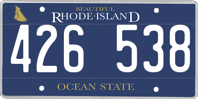 RI license plate 426538