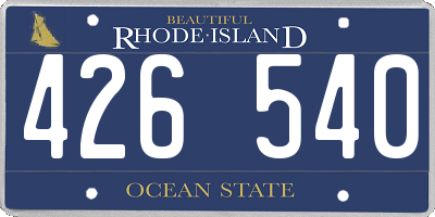 RI license plate 426540