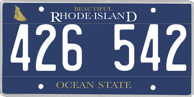 RI license plate 426542