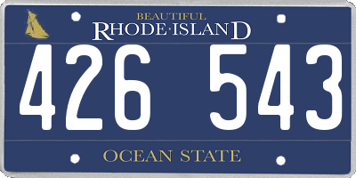 RI license plate 426543