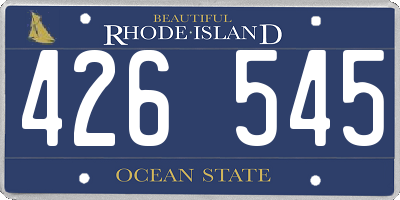 RI license plate 426545